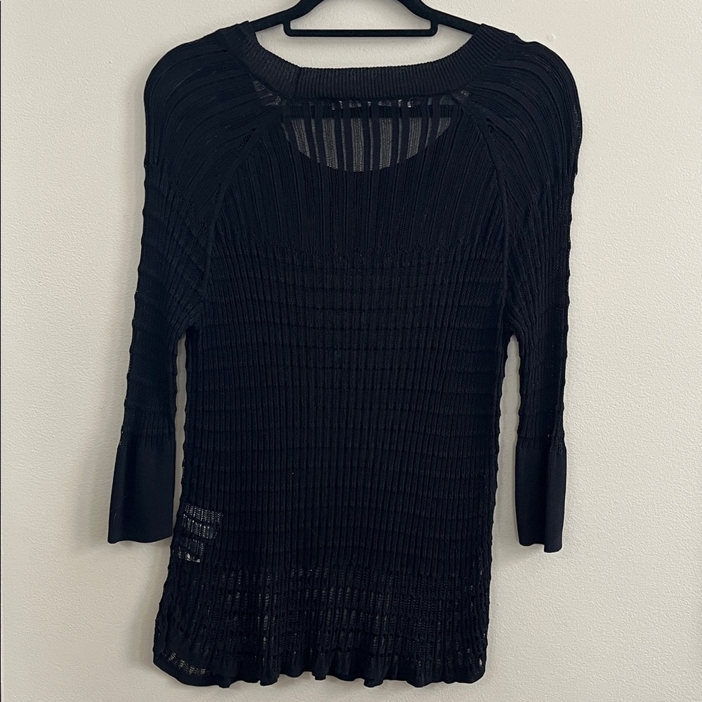 Rachel Roy black thin sweater crew neck size small - Picture 5 of 13